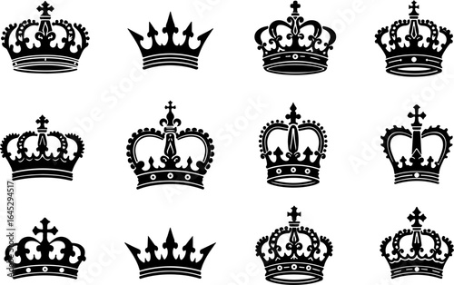 Royal Crown Silhouette Collection vector bundle