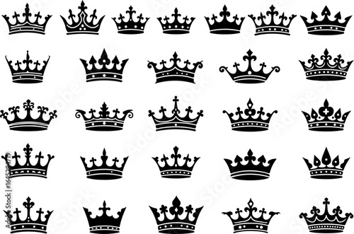 Royal Crown Silhouette Collection vector bundle