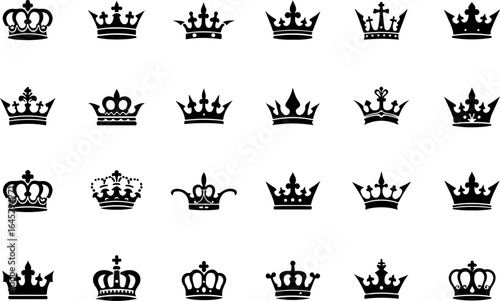 Royal Crown Silhouette Collection vector bundle