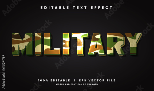 military vector text effect with modern style