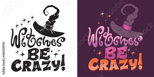 Happy Halloween set - Trick or treat – funny cute  hand drawn doodle lettering label, t-shirt design, mug print, sticker print.