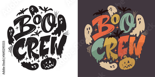 Happy Halloween set - Trick or treat – funny cute  hand drawn doodle lettering label, t-shirt design, mug print, sticker print.