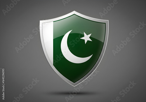Pakistan Flag Shield Icon | National Symbol for Independence Day Celebrations, Patriotic Events and Government Communications