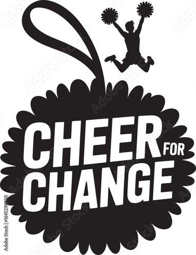 Cheer for Change Silhouette Vector Graphic Design for Cheerleading and Social Impact
