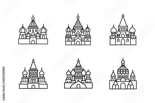 Fototapeta kremlin line art vector illustration