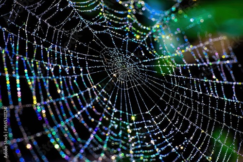 Dew-kissed spiderweb intricate design
