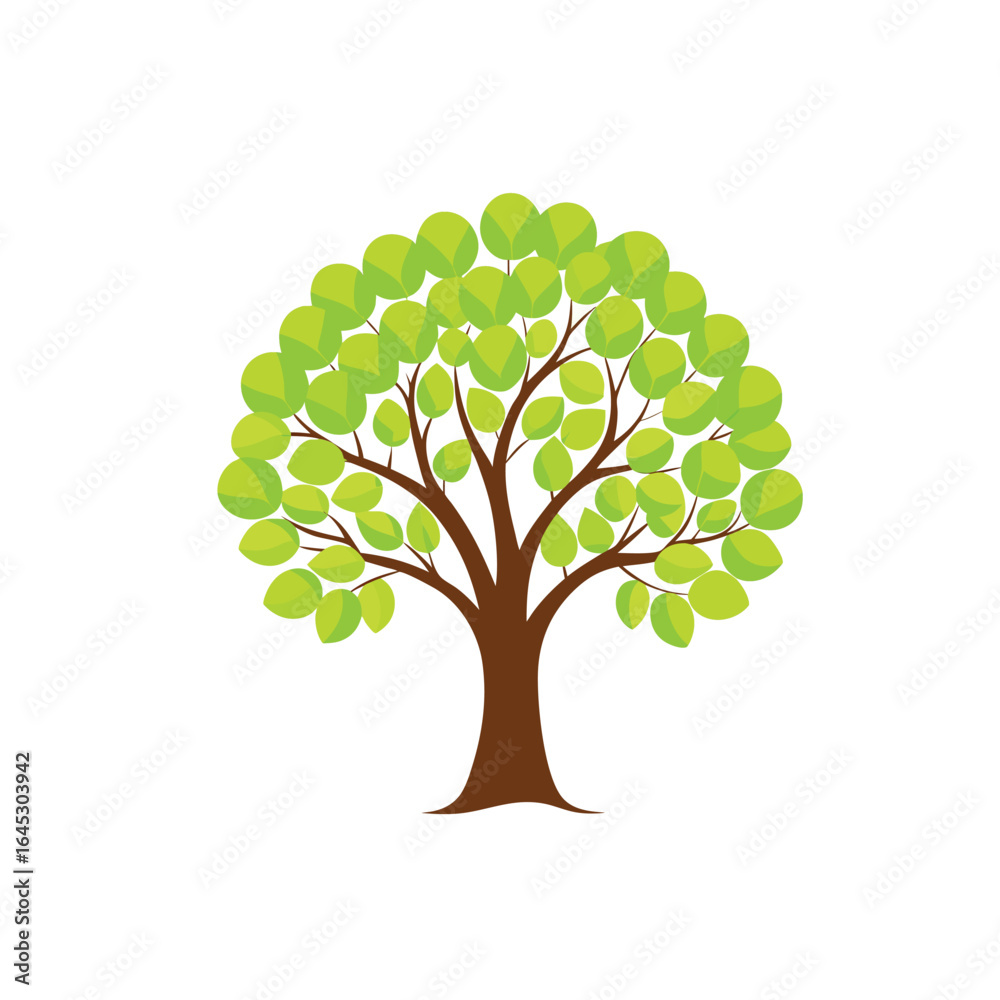 Fototapeta premium vector tree with green leaves