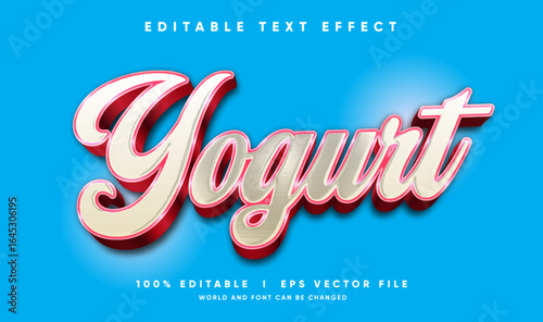 yogurt vector text effect with modern style