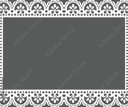 Decorative lace border frame rectangle with floral edges