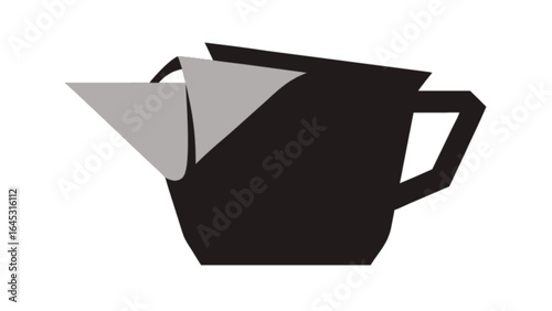 Pour over coffee maker vector illustration for coffee brewing guide and cafe equipment design needs