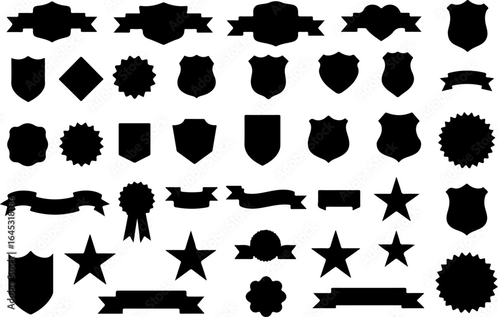 Fototapeta premium Vector Badge & Banner Silhouettes Set