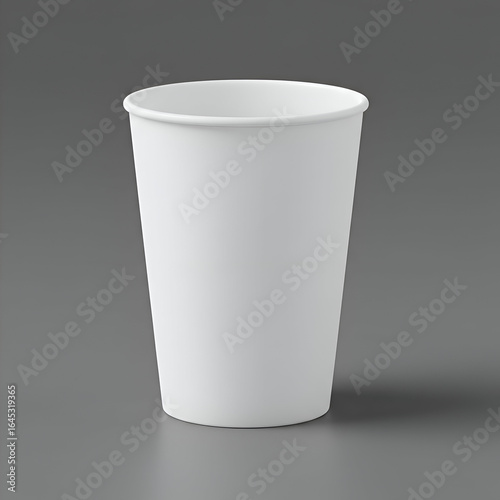 Wallpaper Mural Empty white disposable coffee cup on a gray background. Blank beverage container ready for branding or design mockups. Torontodigital.ca
