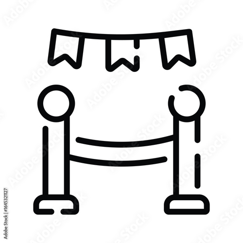 A linear style icon showing entrance rope poles