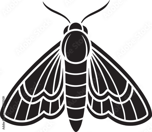 Stylized moth silhouette icon design