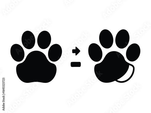 Dog and cat paw print, simple and recognizable vector illustration perfect for pet logos, animal care branding, veterinary clinics, pet products, and creative designs celebrating pets.