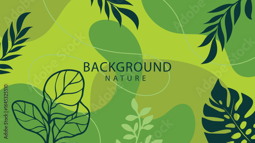 background that reflects the beauty and peace of mind using elements of leaves and natural plants can be used for wall paper or interior of houses, cafes, and others vector illustration