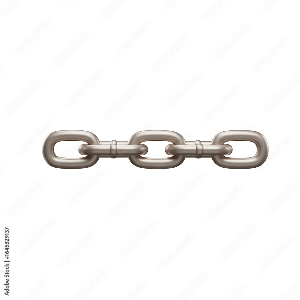 Obraz premium 3D cartoon silver chain link icon