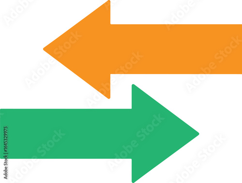 Two opposing arrows in orange and green isolated on transparent background Free Download Two opposing arrows in orange and green isolated on transparent background - GFXLoad