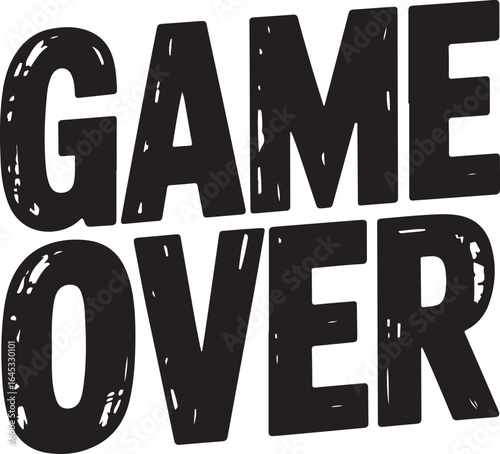 Game over text isolated on transparent background