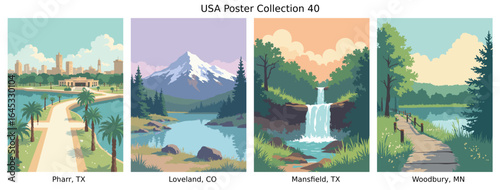 Pharr, TX , Loveland, CO , Mansfield, TX , Woodbury, MN  US Poster Collection