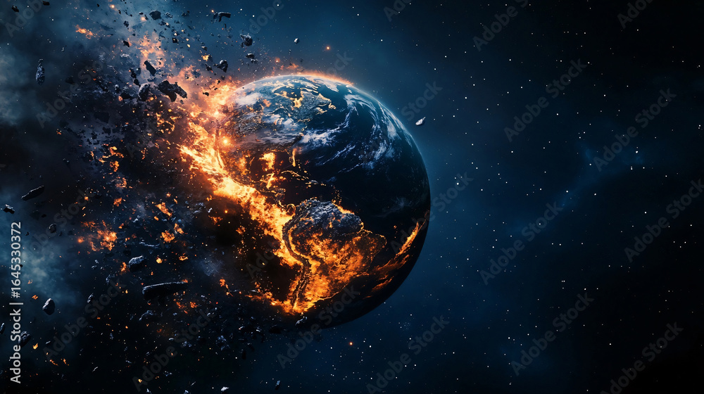 Obraz premium The burning planet