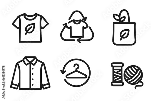 Elements of sustainable fashion featuring eco-friendly clothing and accessories with a focus on recycling and plant-based materials