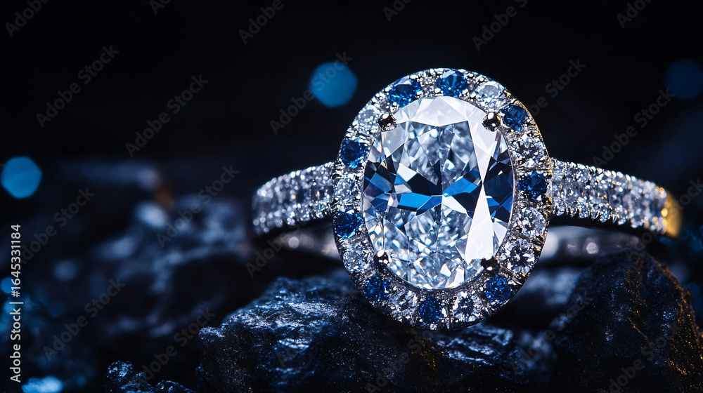 Obraz premium diamond ring on blue