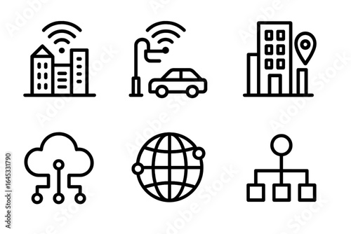 Modern city infrastructure showcasing smart technology and connectivity in urban environments