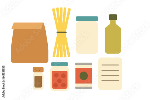 Explore essential kitchen ingredients for preparing a delightful pasta dish at home