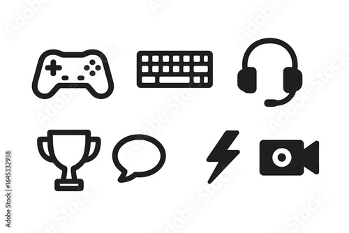 Gaming accessories and symbols showcasing the fun and competitive nature of video gaming culture in a modern digital landscape