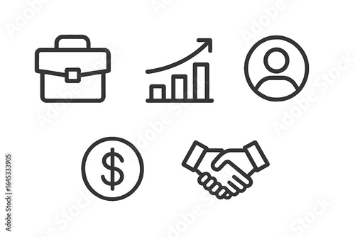 Business growth and financial success represented through symbols of strategy and collaboration
