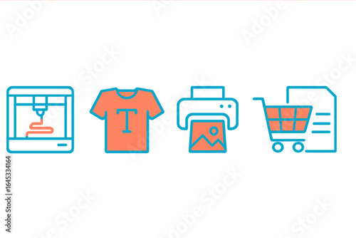 Unique blend of 3D printing, t-shirt design, photo printing, and online shopping experience in a modern studio