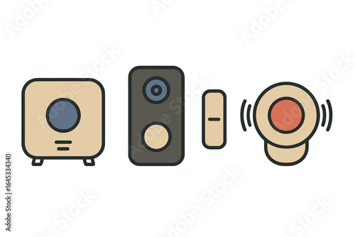 Sound system components displayed for audio setup in a modern home environment
