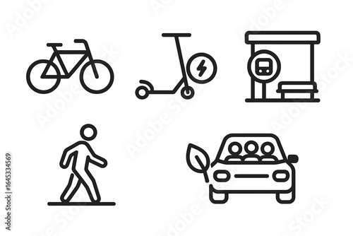 Exploring different modes of urban transportation such as bikes, electric scooters, and walking pathways