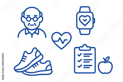 Encouraging healthy living in seniors with fitness activities and health monitoring