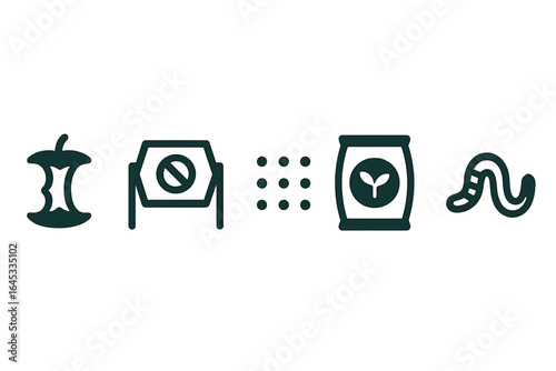 Creative composting symbols illustrating waste management principles in sustainable gardening practices