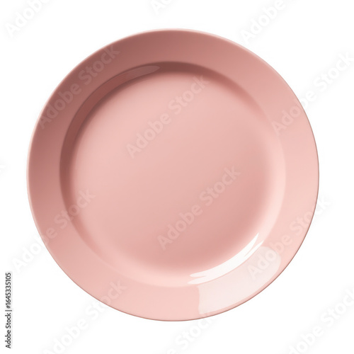 Elegant pale pink plate on transparent background ready for food and culinary presentation