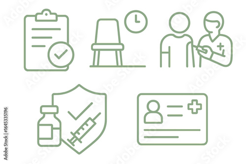 Medical vaccination process overview in a healthcare setting focusing on preparation and administration