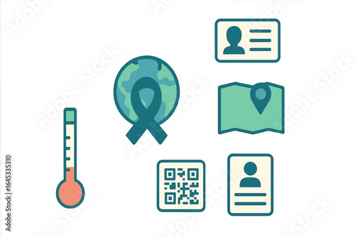 Health awareness symbols illustrating global initiatives for disease prevention and community engagement