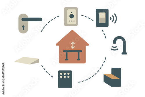 Digital home automation system showcasing various smart devices and controls for modern living