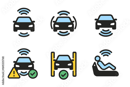 Car safety features highlight advanced technology used in modern vehicles for driver assistance and collision avoidance