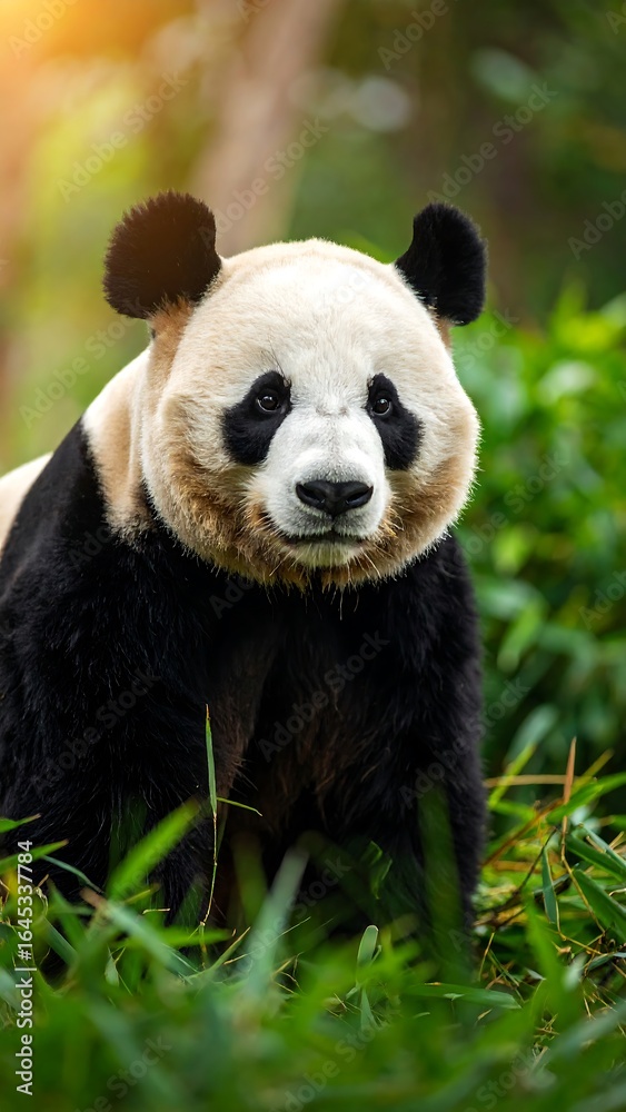 Fototapeta premium Close-up of a panda in a natural setting