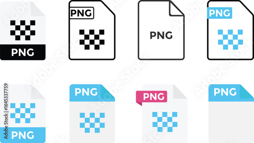 png File format extensions set. document extension symbols. web format information. PNG file format document icons