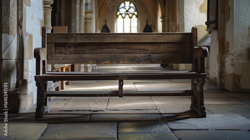 A church pew that has absorbed centuries of whispered prayers