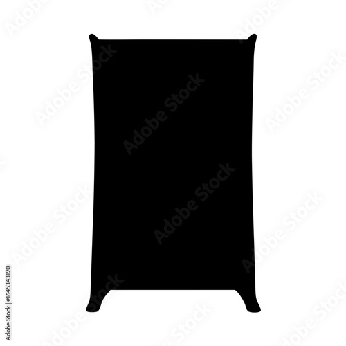 Simple silhouetted nightstand with minimal legs, modern design and monochrome aesthetic