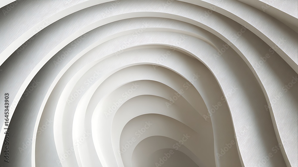 Obraz premium Curved White Layers in Modern Architecture