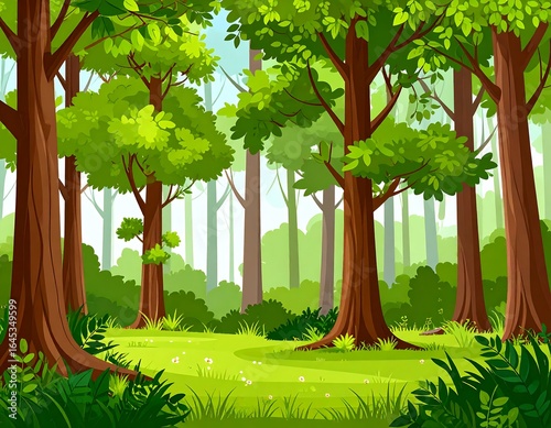 Fototapeta Naklejka Na Ścianę i Meble -  Lush forest scene (1)