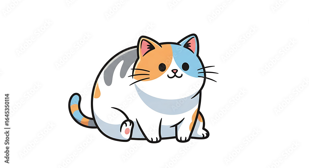 Obraz premium かわいい猫と子猫のイラスト – 癒し系で可愛らしい動物イラスト