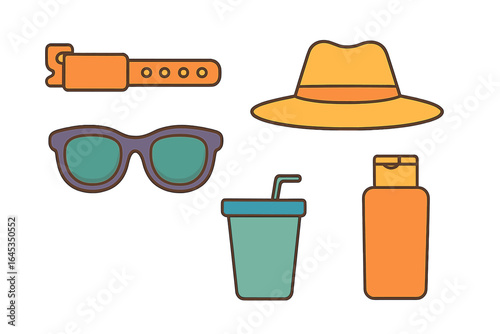 Fashionable summer accessories for beach outings and sunny adventures