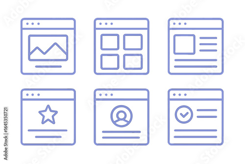 Webpage layout design featuring various user interface elements for digital content management and display